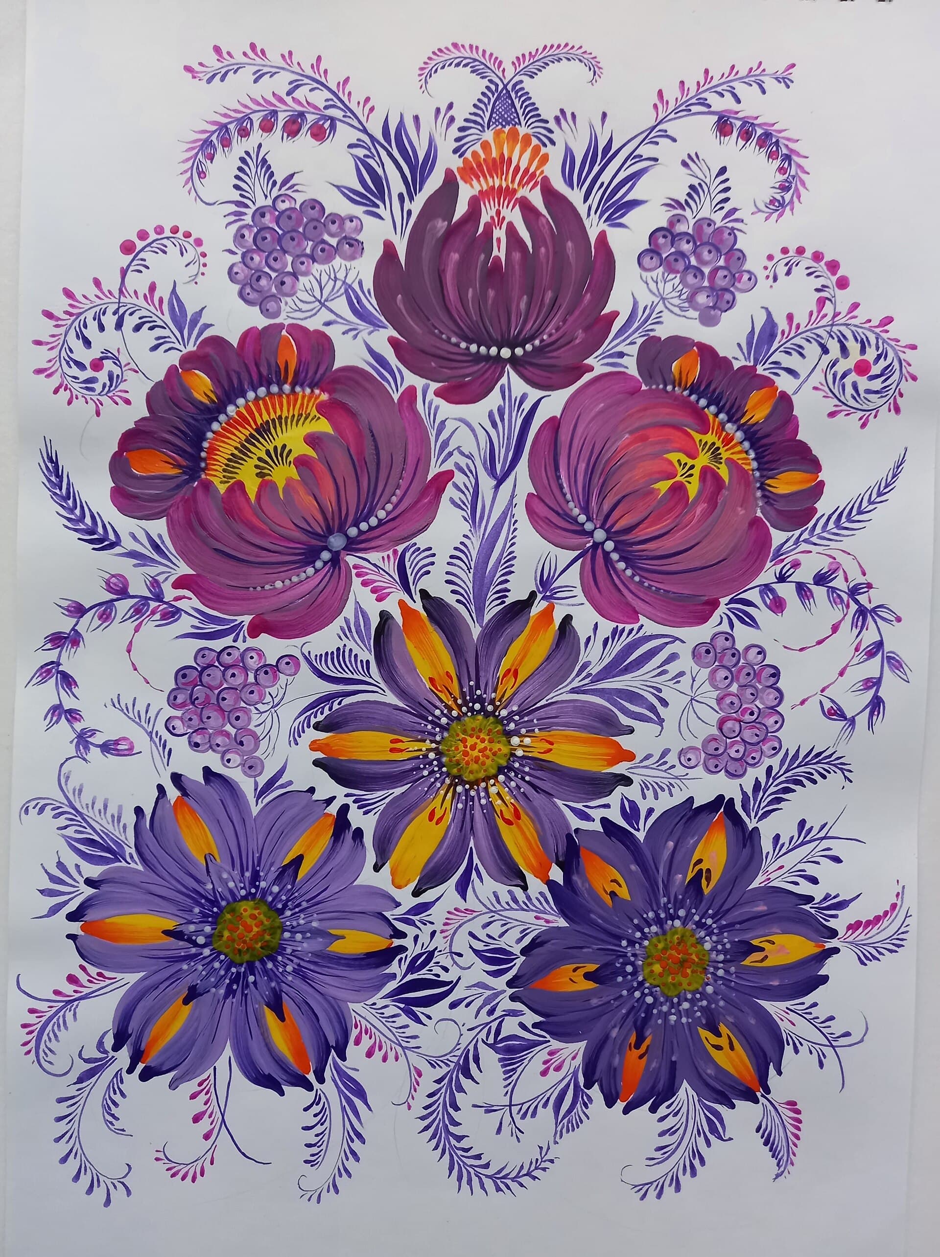Килимок із маків і айстр